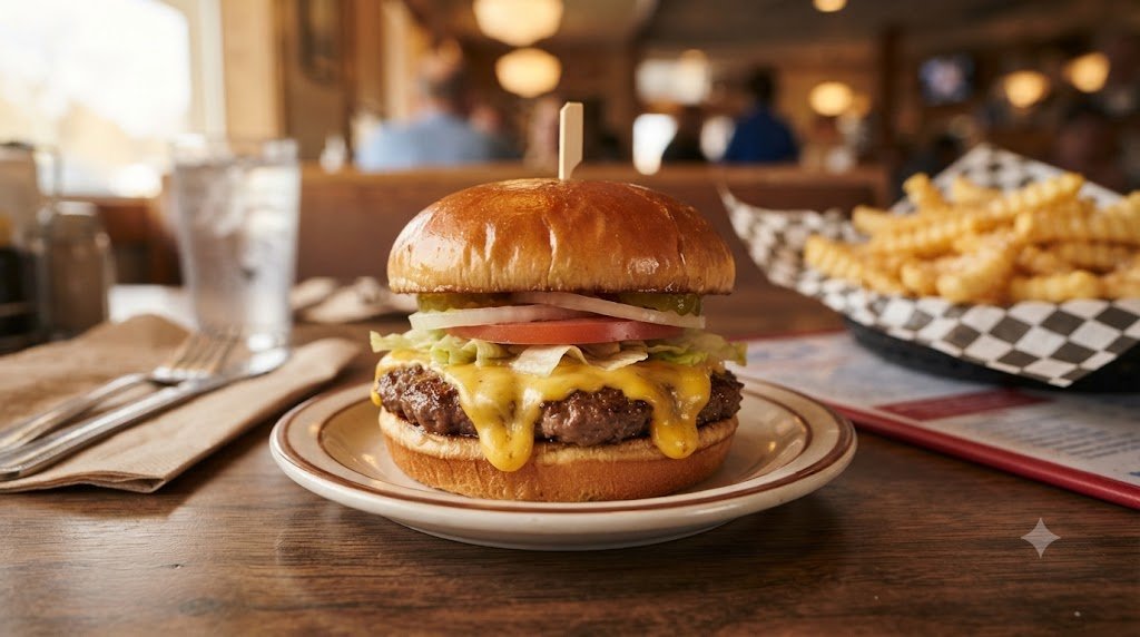 Culver's ButterBurger Cheese on a buttered toasted bun